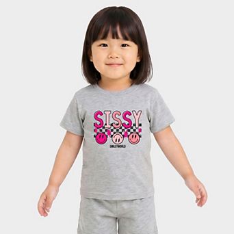 SmileyWorld Sissy Checkered - Toddler Crew Shorts Set