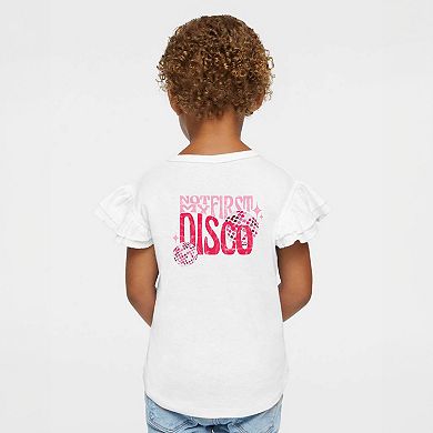 Not My First Disco - Girl's Flutter Sleeve Graphic T-Shirt