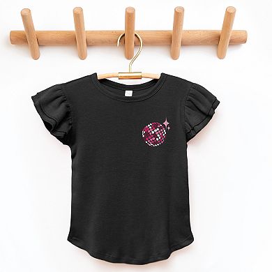 Not My First Disco - Girl's Flutter Sleeve Graphic T-Shirt