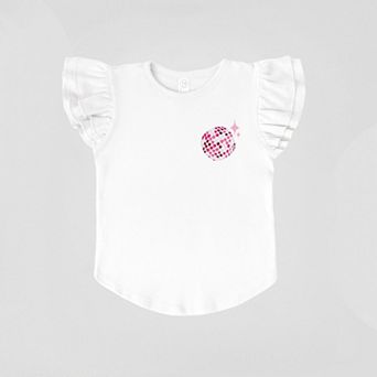 Not My First Disco - Girl's Flutter Sleeve Graphic T-Shirt