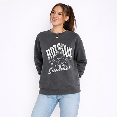 Hot Ghoul Summer Ghost - Women's Lightweight Garment Dyed Sweatshirt