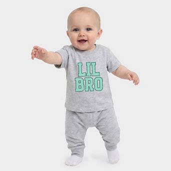 Lil Bro Distressed - Infant Jogger Pant Crew Set