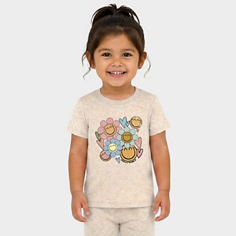 SmileyWorld Flower Smiley Face - Toddler Crew Shorts Set