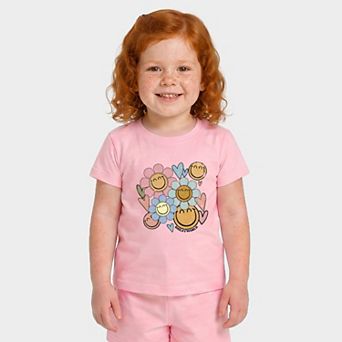 SmileyWorld Flower Smiley Face - Toddler Crew Shorts Set