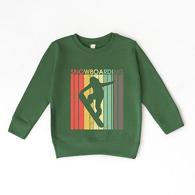 Snowboarding Silhouette Colorful Lines - Toddler Graphic Sweatshirt