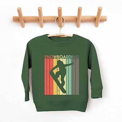 Snowboarding Silhouette Colorful Lines - Toddler Graphic Sweatshirt