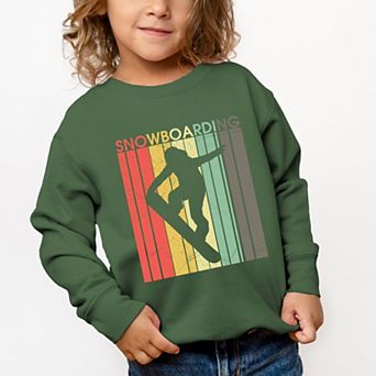 Snowboarding Silhouette Colorful Lines - Toddler Graphic Sweatshirt