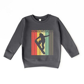 Snowboarding Silhouette Colorful Lines - Toddler Graphic Sweatshirt