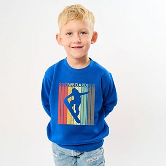 Snowboarding Silhouette Colorful Lines - Toddler Graphic Sweatshirt