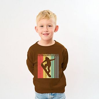 Snowboarding Silhouette Colorful Lines - Youth Graphic Sweatshirt