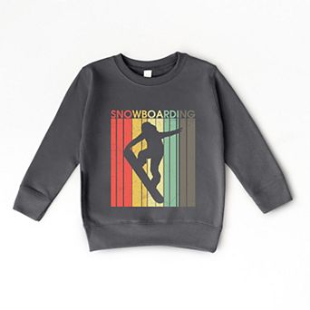 Snowboarding Silhouette Colorful Lines - Youth Graphic Sweatshirt