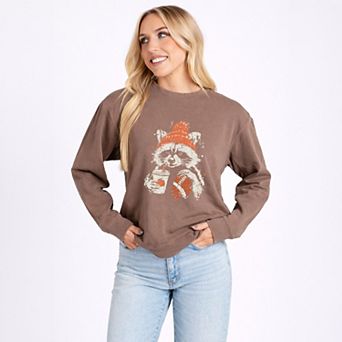 Football Raccoon - Women's Lightweight Garment Dyed Sweatshirt