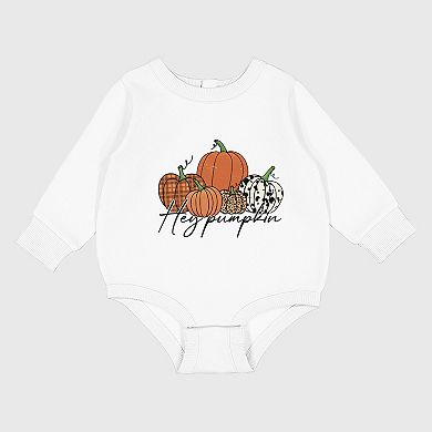 Hey Pumpkin Cursive - Infant Fleece BodySuit