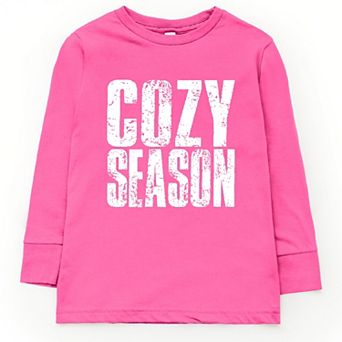 Cozy Season Block Distressed White - Toddler Long Sleeve Graphic Tee