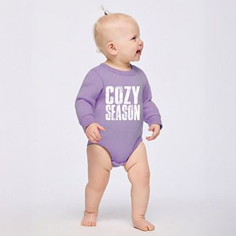 Cozy Season Block Distressed White - Infant Fleece BodySuit