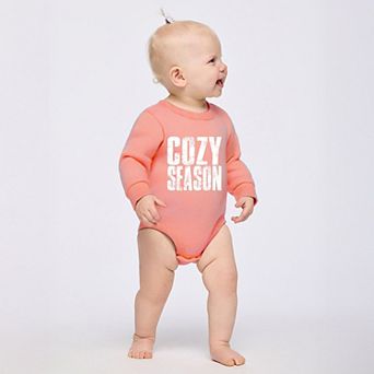 Cozy Season Block Distressed White - Infant Fleece BodySuit