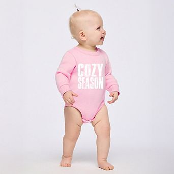 Cozy Season Block Distressed White - Infant Fleece BodySuit