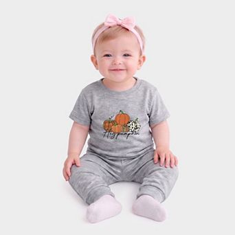 Hey Pumpkin Cursive - Infant Jogger Pant Crew Set
