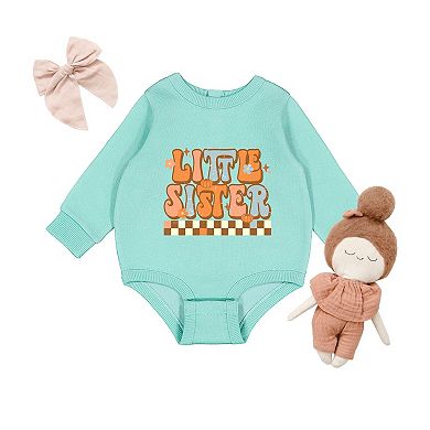 Little Sister Checkered - Infant Fleece BodySuit
