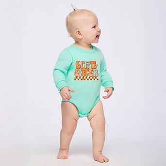 Little Sister Checkered - Infant Fleece BodySuit