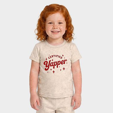 Certified Yapper Stars Distressed - Toddler Crew Shorts Set