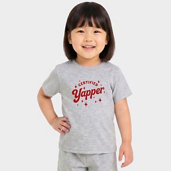 Certified Yapper Stars Distressed - Toddler Crew Shorts Set