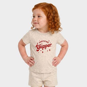Certified Yapper Stars Distressed - Toddler Crew Shorts Set