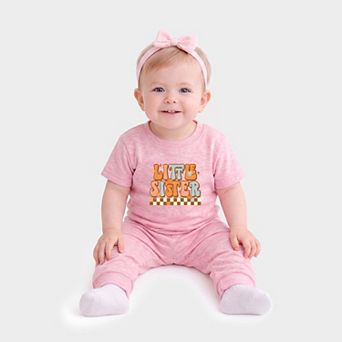 Little Sister Checkered - Infant Jogger Pant Crew Set