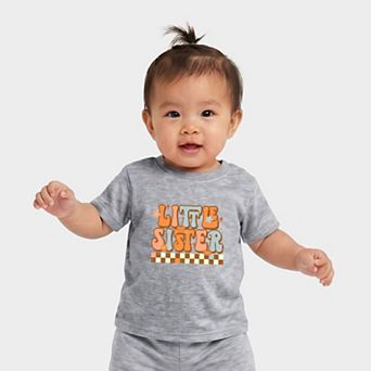 Little Sister Checkered - Infant Jogger Pant Crew Set