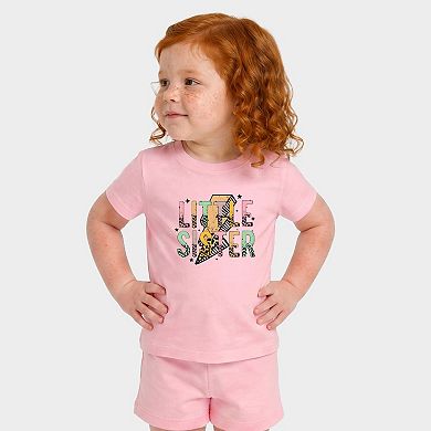 Little Sister Lightning Bolt - Toddler Crew Shorts Set