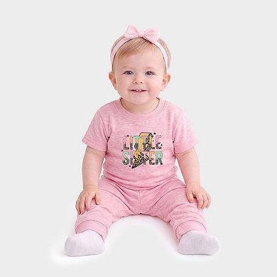 Little Sister Lightning Bolt - Infant Jogger Pant Crew Set