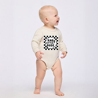 Rad Little Dude Checkered - Infant Fleece BodySuit