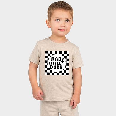 Rad Little Dude Checkered - Toddler Crew Shorts Set