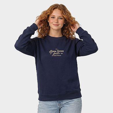 Embroidered Book Lovers Society - Women's Graphic Sweatshirt