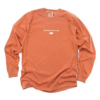Bad Day to be a Pie - Women's Garment Dyed Long Sleeve Graphic T-Shirt