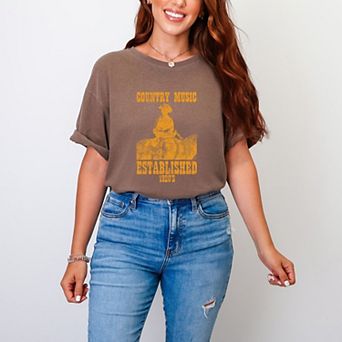 Country Music EST 1920s - Women's Garment Dyed Graphic T-Shirt