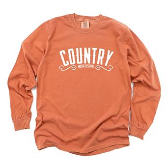 Country Music Festival - Women's Garment Dyed Long Sleeve Graphic T-Shirt