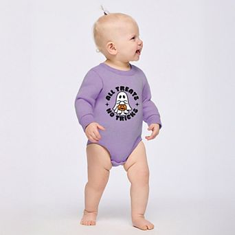 All Treats No Tricks Ghost Glitter - Infant Fleece BodySuit