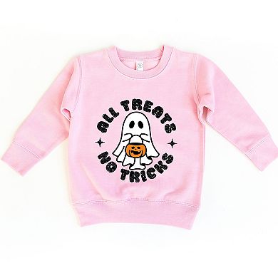 All Treats No Tricks Ghost Glitter - Toddler Graphic Sweatshirt
