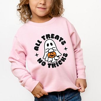 All Treats No Tricks Ghost Glitter - Toddler Graphic Sweatshirt