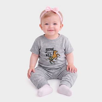 Keepin The West Wild Horse - Infant Jogger Pant Crew Set