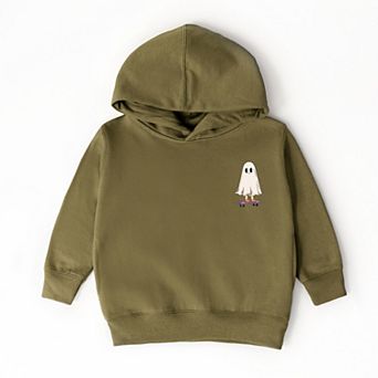 Spooky Dude Ghost Front And Back - Toddler Hoodie