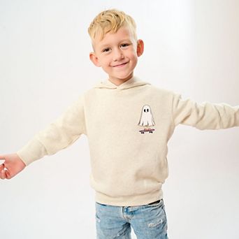 Spooky Dude Ghost Front And Back - Toddler Hoodie