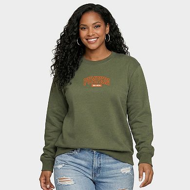 Embroidered Arched Pumpkin Season - Women's Graphic Sweatshirt