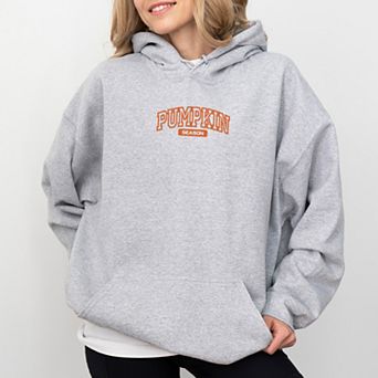 Embroidered Arched Pumpkin Season - Women's Graphic Hoodie