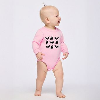 Ghosts and Bats Stacked - Infant Fleece BodySuit
