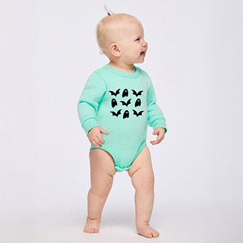 Ghosts and Bats Stacked - Infant Fleece BodySuit