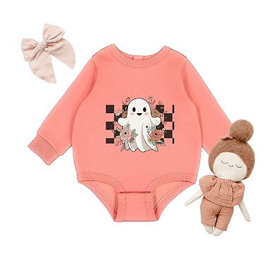 Checkered Ghost Rose - Infant Fleece BodySuit