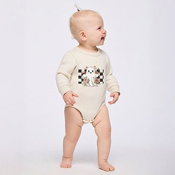 Checkered Ghost Rose - Infant Fleece BodySuit