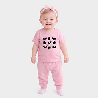 Ghosts and Bats Stacked - Infant Jogger Pant Crew Set